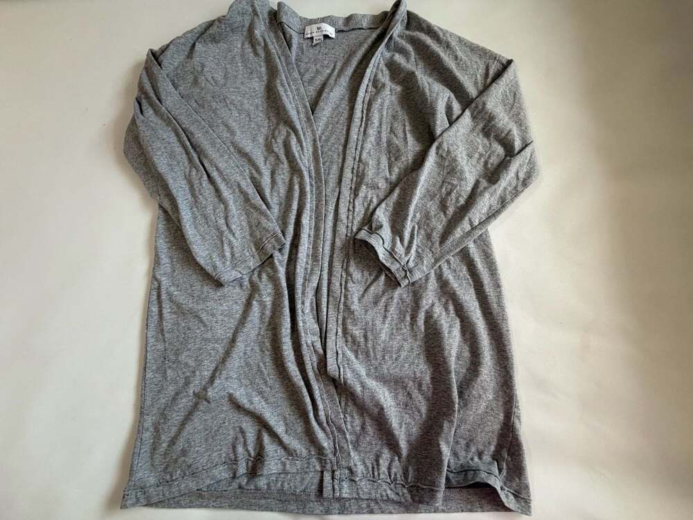 KarenNeuburger Cardigan Womens XL Gray Heather Open Front LongSleeve Robe Lounge